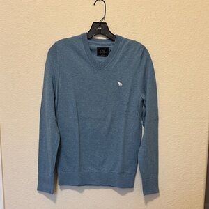 Men's Blue V-Neck Sweater
